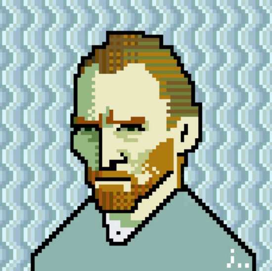 Van Gogh's portrait pixelized